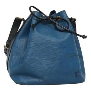 LOUIS VUITTON Epi Petit Noe Shoulder Bag Bicolor Black Blue M44152